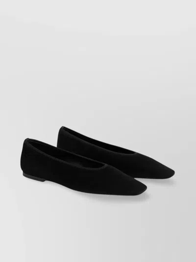 TOTÊME POINTED TOE SUEDE BALLERINAS WITH RIBBED EDGE