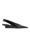 Totême The Suede Wedge-heel Slingback Black In Black