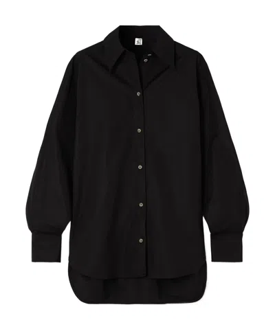 Totême Poplin Organic Cotton Shirt In Black