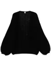 Totême Toteme Cardigan With Balloon Sleeves In Black