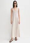 Totême Womens Scoop-neck Woven Maxi Dress Macadamia In Beige