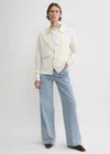 Totême Straight-collar Cashmere Shirt In Talc