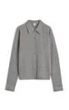 Totême Grey Shirt With Raglan Sleeves In Cashmere Woman In Grey