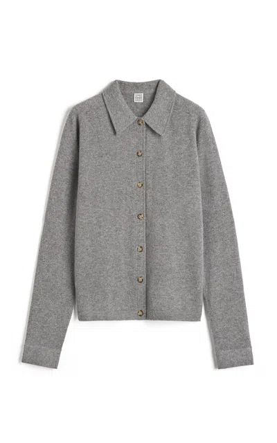 Totême Raglan-sleeve Cashmere Shirt Grey In Grey Melange