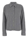 Totême Grey Shirt With Raglan Sleeves In Cashmere Woman In Grey