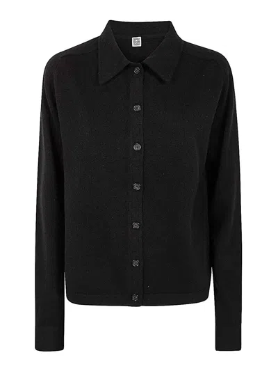 Totême Raglan Sleeve Cashmere Shirt In Black