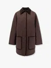 Totême Recycled Nylon Jacket With Velvet Profiles In Brown