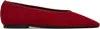 Totême The Minimalist Grosgrain-trimmed Suede Ballet Flats In Scarlet 076