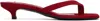 Totême Suede Heeled Flip Flops Scarlet In Scarlet 076