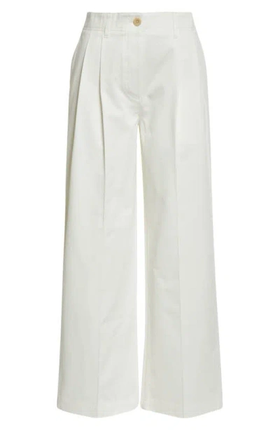 Totême Pleated Twill Trousers In White
