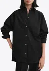 Totême Kimono-sleeve Poplin Shirt Black In Black