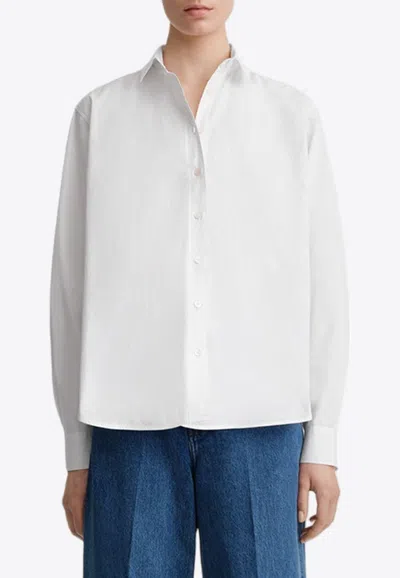 Totême Relaxed Long-sleeved Shirt In White