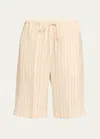 TOTÊME RELAXED PINSTRIPED SHORTS