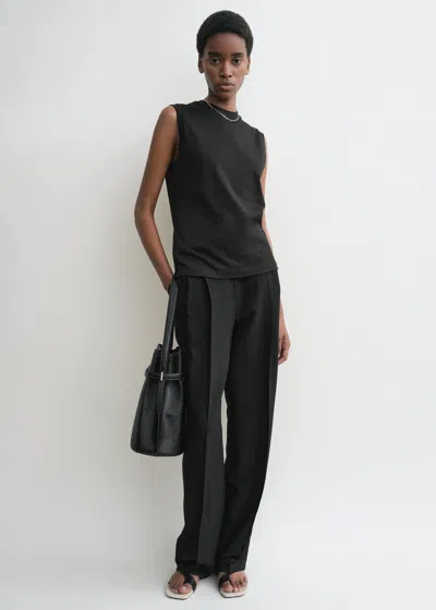 Totême Black Relaxed Sleeveless Tank Top In 001 Black