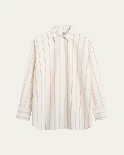 Totême Toteme Relaxed Stripe Button-up Shirt In White