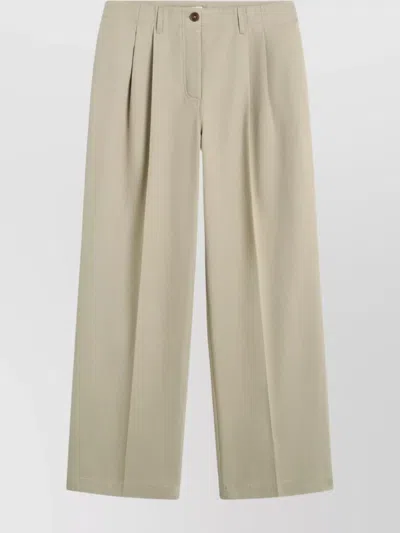 Totême Relaxed Trousers In Organic Cotton Twill In Brown