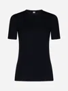 Totême Rib Knit Cotton T-shirt In Black