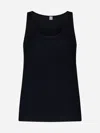 Totême Rib Knit Cotton Tank Top In Black