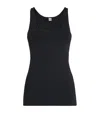 Totême Rib Knit Cotton Tank Top In Black
