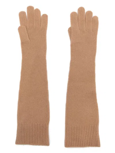 Totême Ribbed Gloves In Neutrals