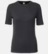 Totême Toteme Women Grey Ribbed Jersey Classic T-shirt In Grey