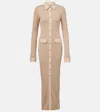 Totême Beige Knitted Shirt Maxi Dress In Brown