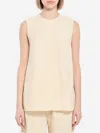 Totême Woven Stripe Sleeveless Top In Beige