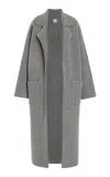 Totême Ribbed-knit Wool-blend Cardigan Coat In Grey