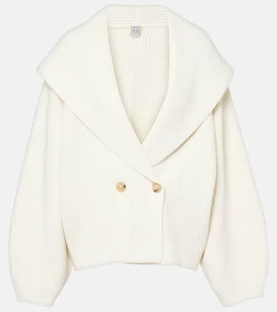 TOTÊME RIBBED-KNIT WOOL-BLEND CARDIGAN