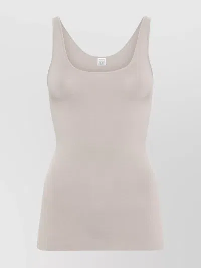 Totême Ribbed Scoop Neck Sleeveless Tank Top In Grey