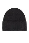 Totême Ribbed Wool-cashmere Beanie In Charcoal Melange