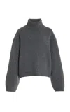 Totême Toteme Ribbed Turtleneck Jumper Grey In Grey