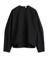 Totême Round-collar And Long-sleeved Top In Black