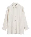 Totême Round Hem Pinstriped Shirt In White
