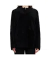 Totême Toteme Teddy Genuine Shearling Zip Jacket In Black