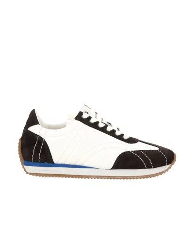 Totême Round Toe Sneakers In White/dark Brown