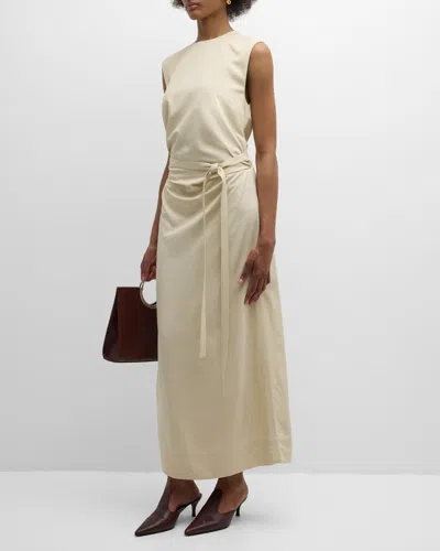 Totême Fluid Tie-waist Dress In Ivory