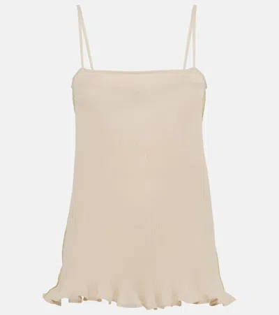 Totême Ruffled Plissé Camisole In Beige