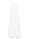 Totême Womens Scoop-neck Woven Maxi Dress Macadamia In White