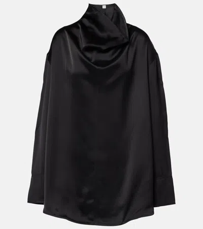 Totême Satin Blouse In Black