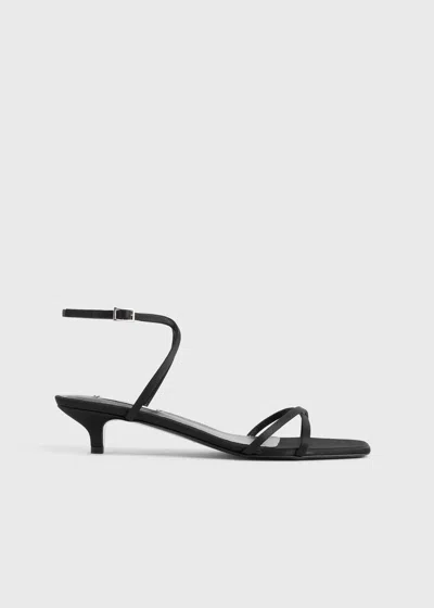 Totême Satin Crossover Sandals Black