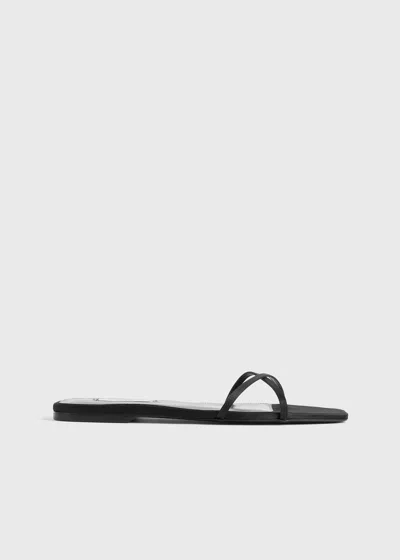 Totême Satin Crossover Slides Black
