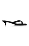 Totême Toteme Black Thong Sandal With Heel In Leather Women