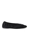 Totême Womens Black The Gathered Square-toe Satin Flats In Black