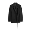 Totême Satin-lapels Wrap Blazer In Black 001