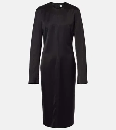 Totême Satin Midi Dress In Black