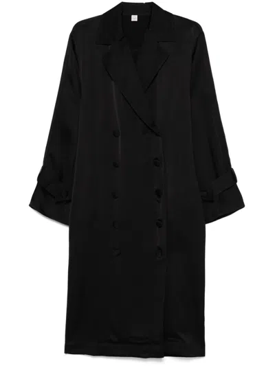 Totême Satin Midi Dress In Black