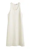 Totême Womens Scoop-neck Woven Maxi Dress Macadamia In Ivory