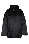 Totême Satin Puffer Jacket In Black