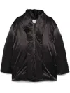 Totême Satin Puffer Jacket In Schwarz
